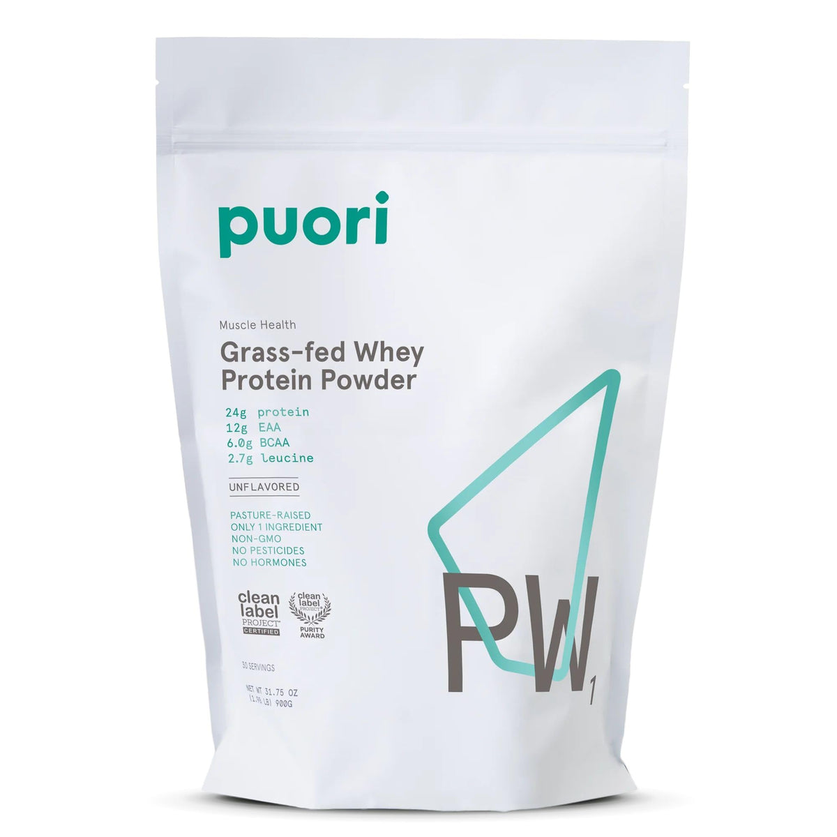 Puori PW1, Grass Fed Whey Protein Powder, Bourbon Vanilla, 30 Servings