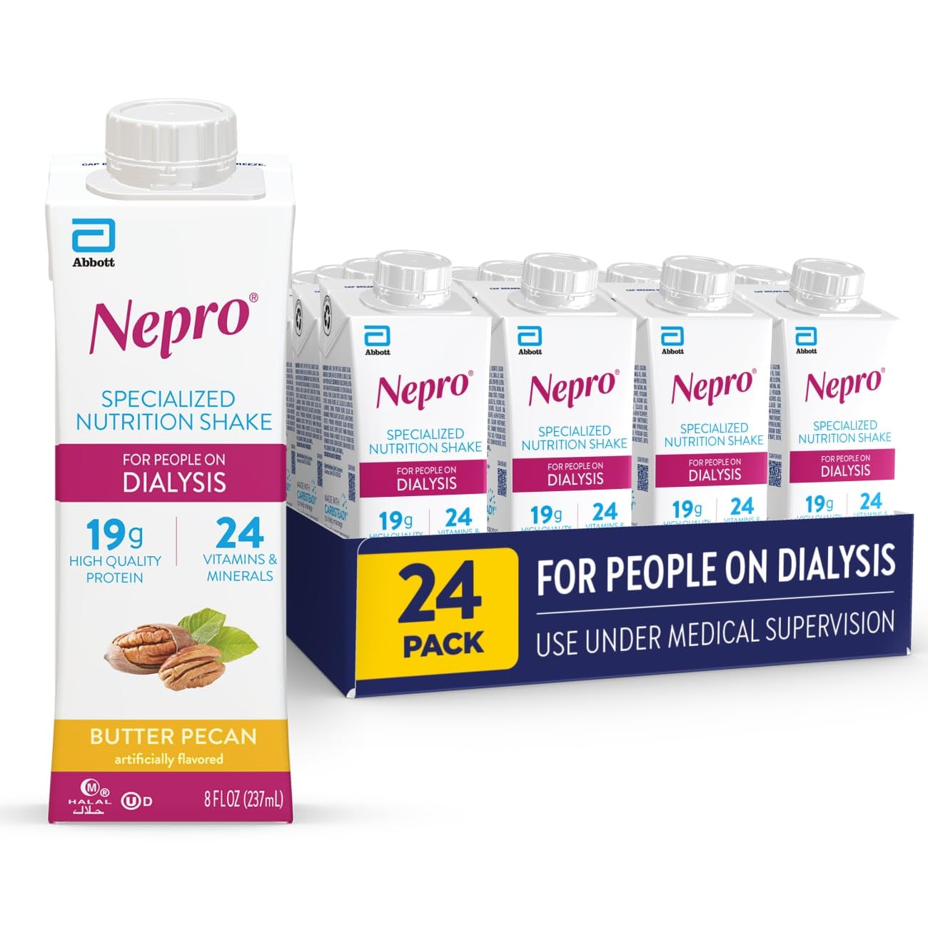 Nepro Nutrition Shake for People on Dialysis,19g Protein,420 Calories,Mixed Berry,8 fl oz,(Pack of 48)