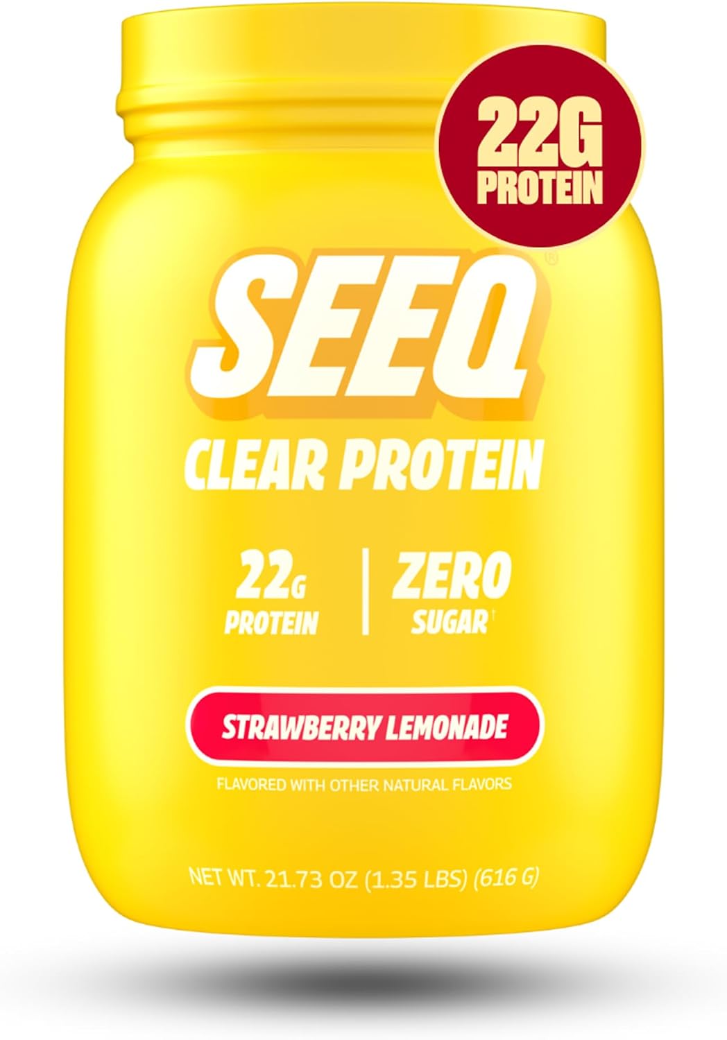 SEEQ Clear Protein Powder - Strawberry Lemonade - 22 Servings - 22g Clear Whey Protein Isolate - Zero Sugar - 0g Lactose - Allergen Friendly - GLP1 Support - Bone Health - Muscle Post Workout Recovery