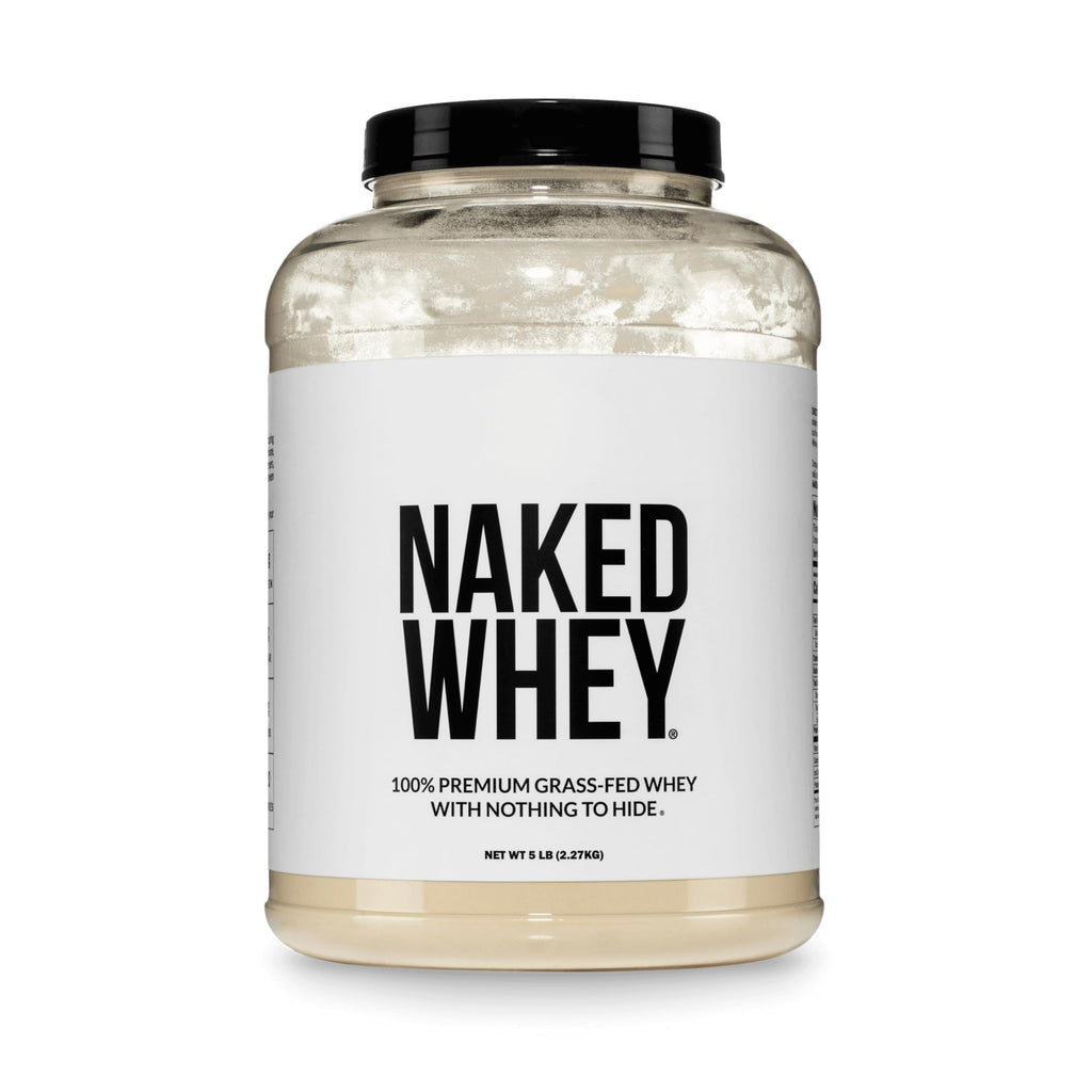 NAKED Vanilla Whey Protein Powder - All Natural Grass Fed Whey Protein Powder, Vanilla Flavor, Organic Coconut Sugar, 5Lb Bulk, NSF Certified, GMO-Free, Soy Free, Gluten Free - 61 Servings