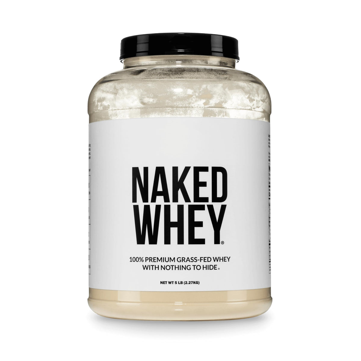 NAKED Vanilla Whey Protein Powder - All Natural Grass Fed Whey Protein Powder, Vanilla Flavor, Organic Coconut Sugar, 5Lb Bulk, NSF Certified, GMO-Free, Soy Free, Gluten Free - 61 Servings