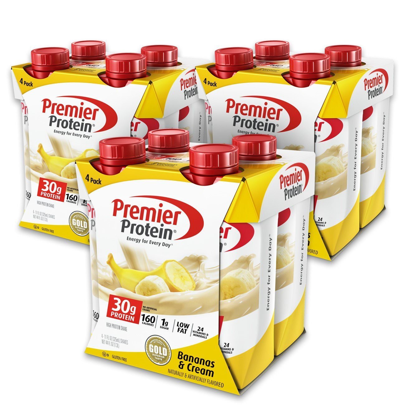 Premier Protein 30g High Protein Shake, Caramel, 4 Pack | 160 Calories, 24 Vitamins & Minerals, No Added Sugar, Supports Muscle Health, Gluten-Free, 11 oz