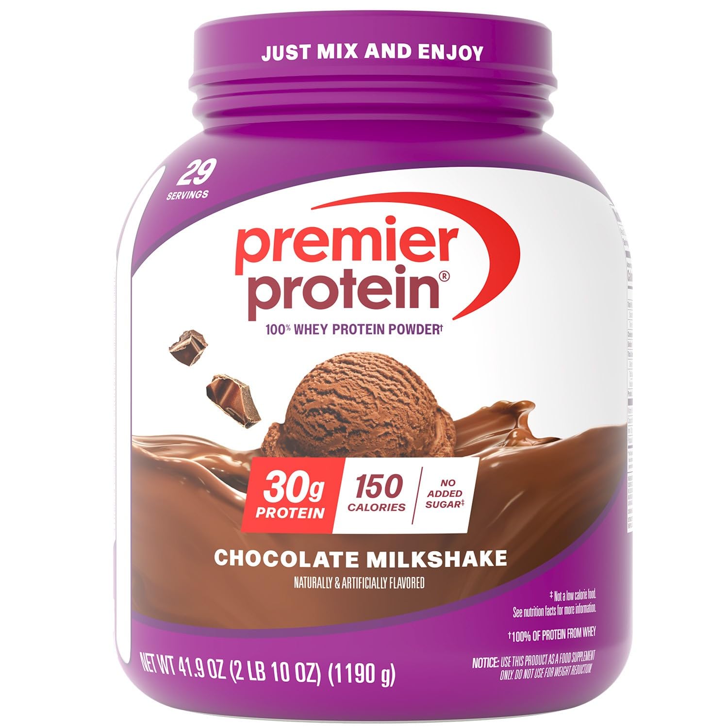 Premier Protein 30g High Protein Powder, 100% Whey, Vanilla, 17 Servings | No Added Sugar, Supports Muscle Health, Soy & Gluten-Free, 1.5 lb