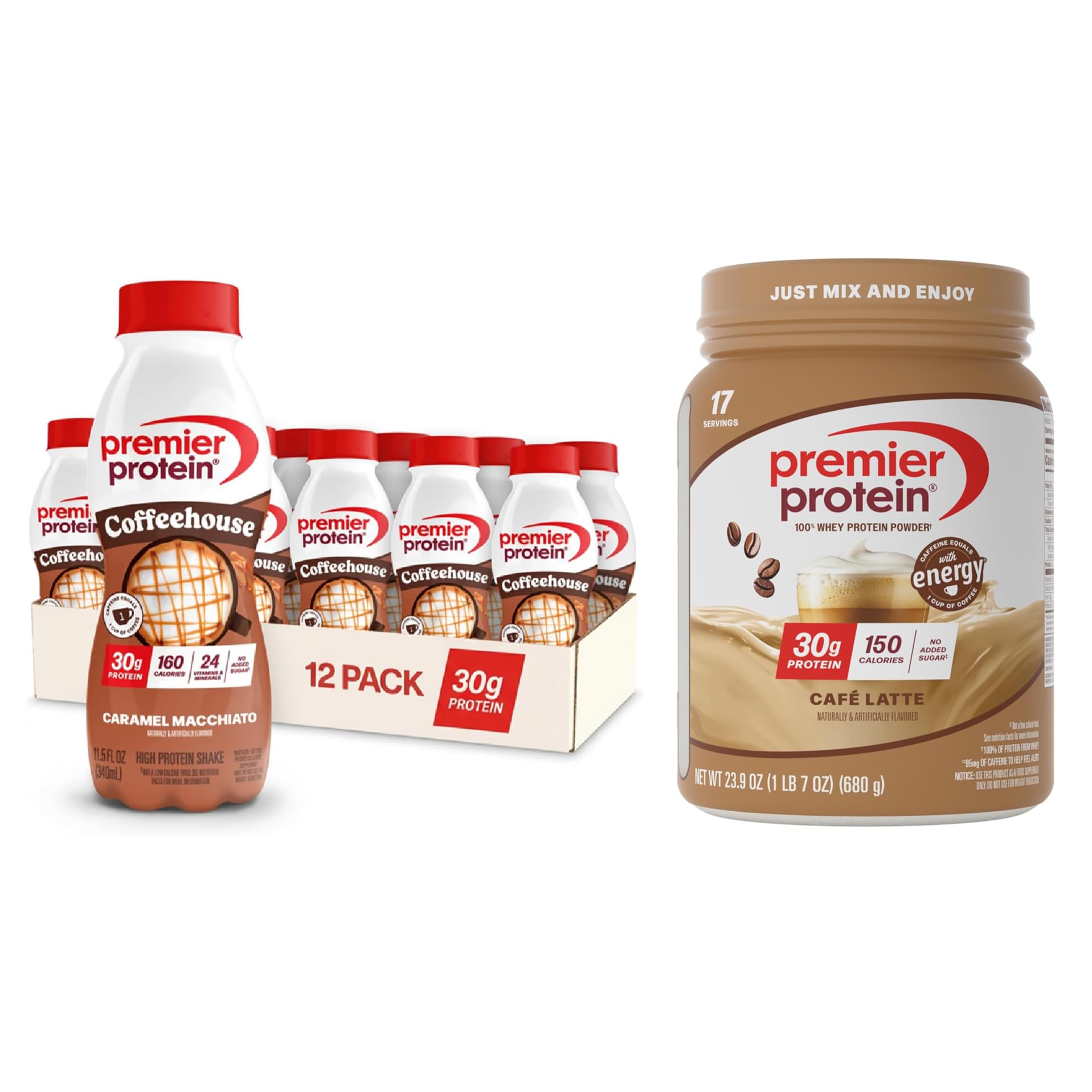 Premier Protein 30g High Protein Powder, 100% Whey, Vanilla, 17 Servings | No Added Sugar, Supports Muscle Health, Soy & Gluten-Free, 1.5 lb