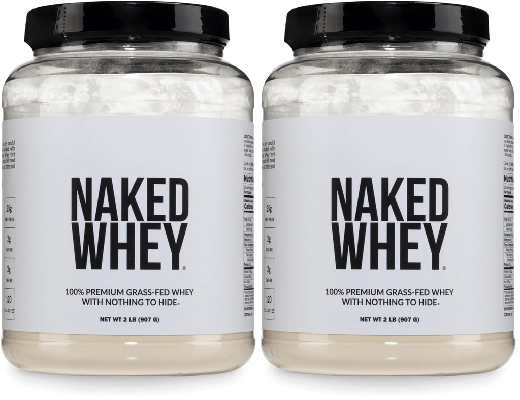 NAKED Vanilla Whey Protein Powder - All Natural Grass Fed Whey Protein Powder, Vanilla Flavor, Organic Coconut Sugar, 5Lb Bulk, NSF Certified, GMO-Free, Soy Free, Gluten Free - 61 Servings