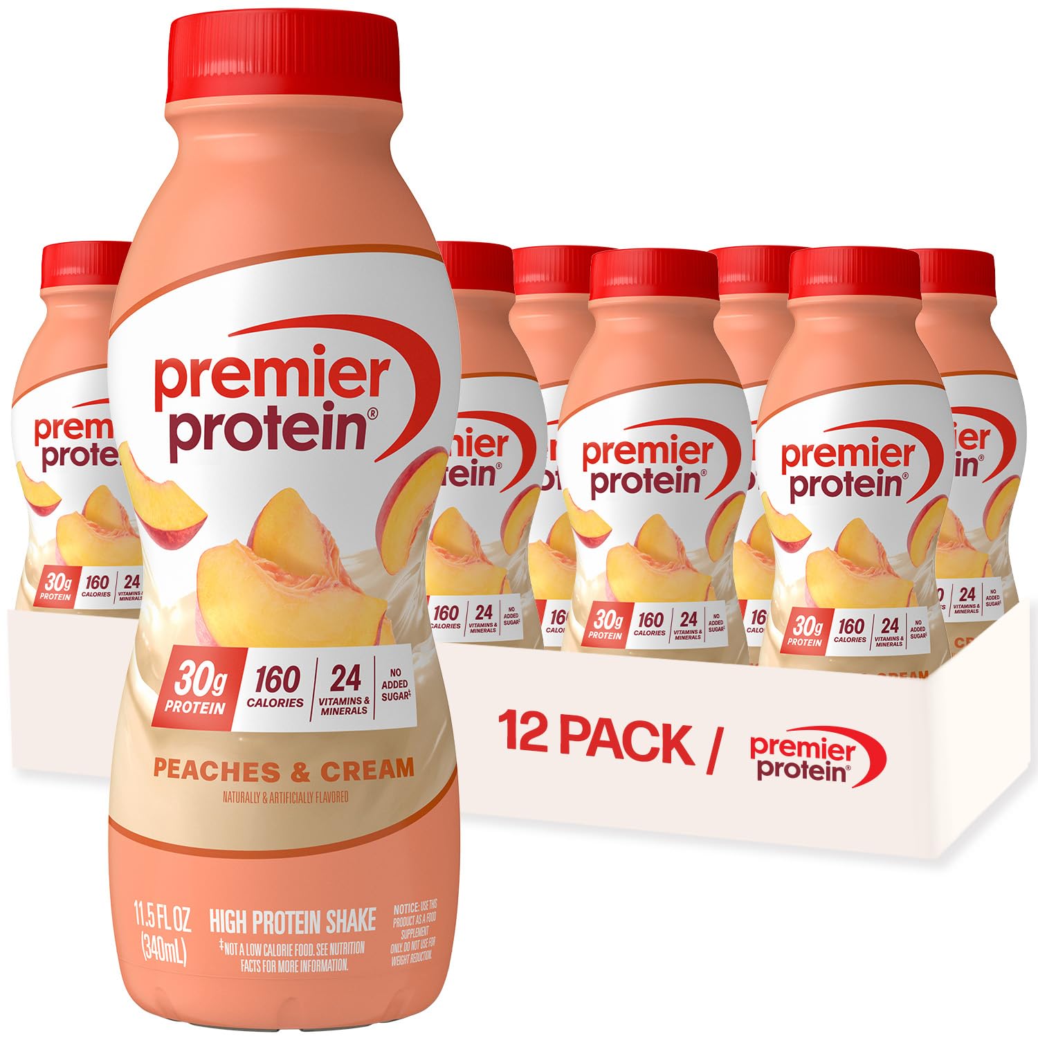 Premier Protein 30g High Protein Shake, Caramel, 4 Pack | 160 Calories, 24 Vitamins & Minerals, No Added Sugar, Supports Muscle Health, Gluten-Free, 11 oz