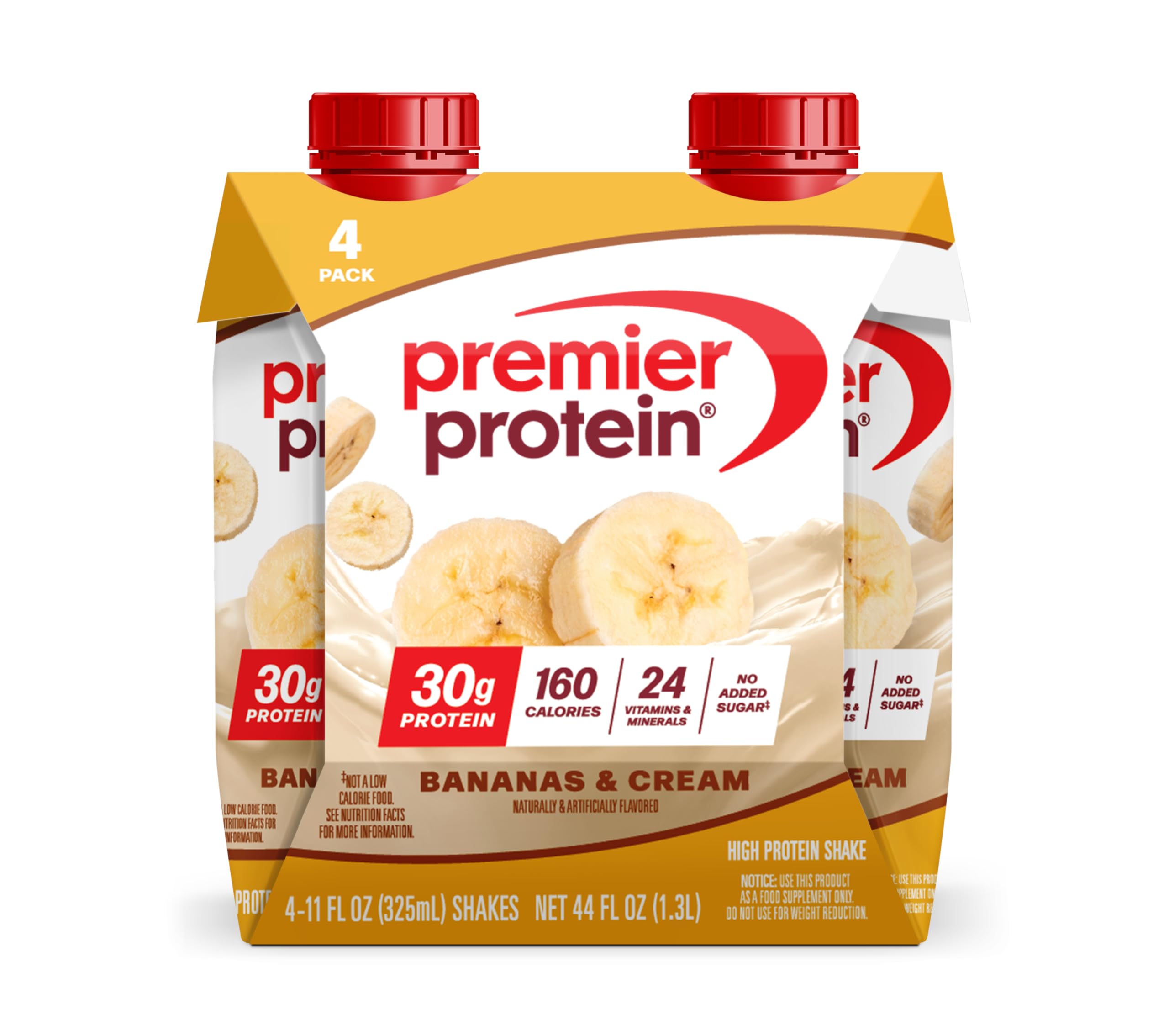 Premier Protein 30g High Protein Shake, Caramel, 4 Pack | 160 Calories, 24 Vitamins & Minerals, No Added Sugar, Supports Muscle Health, Gluten-Free, 11 oz