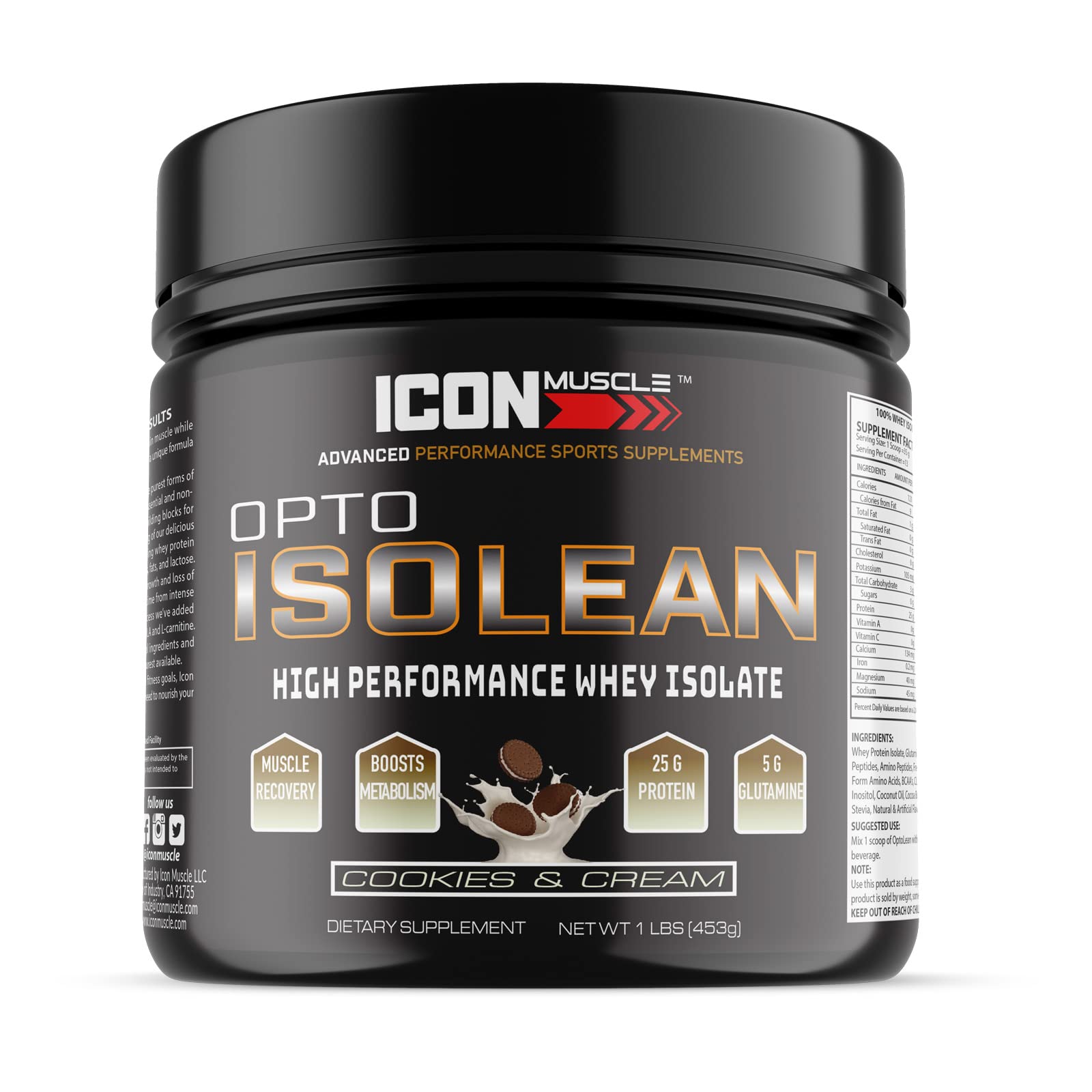 Isolean Whey Protein Powder, Chocolate, 1 Pound
