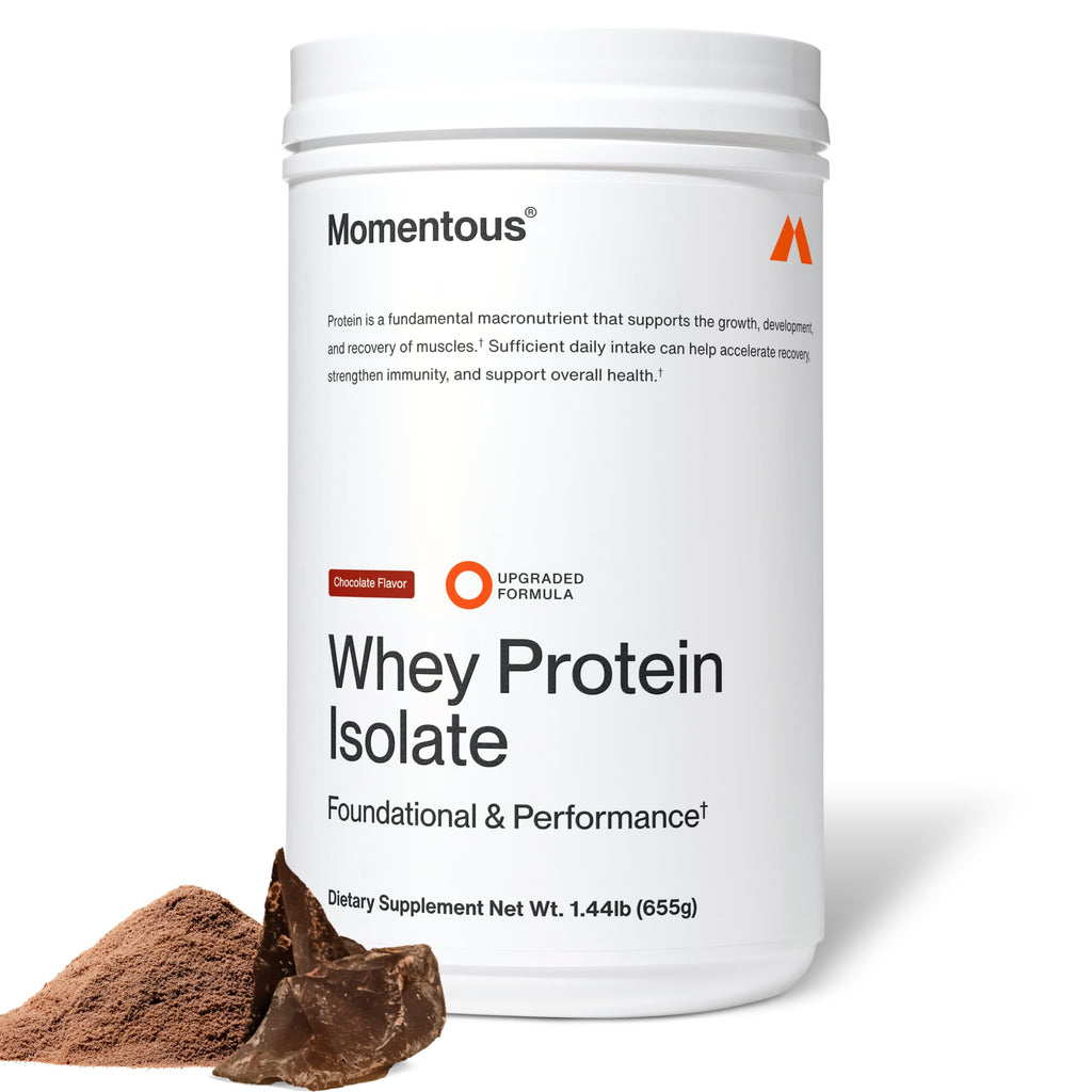 Momentous Grass-Fed Whey Protein Isolate Powder, 20g, Mint Chocolate