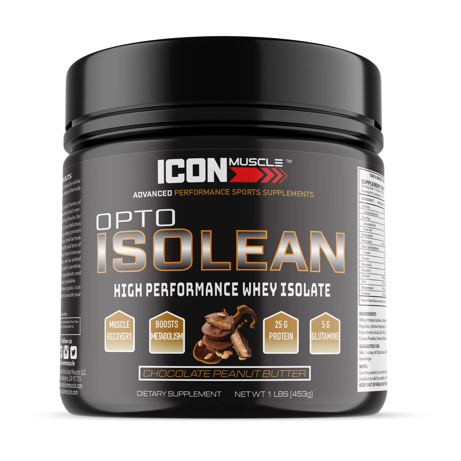 Isolean Whey Protein Powder, Chocolate, 1 Pound