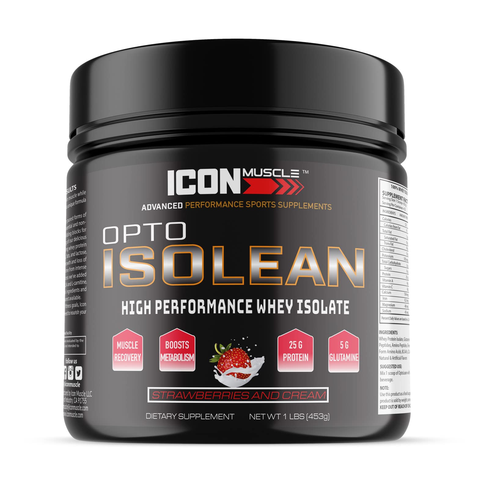 Isolean Whey Protein Powder, Chocolate, 1 Pound