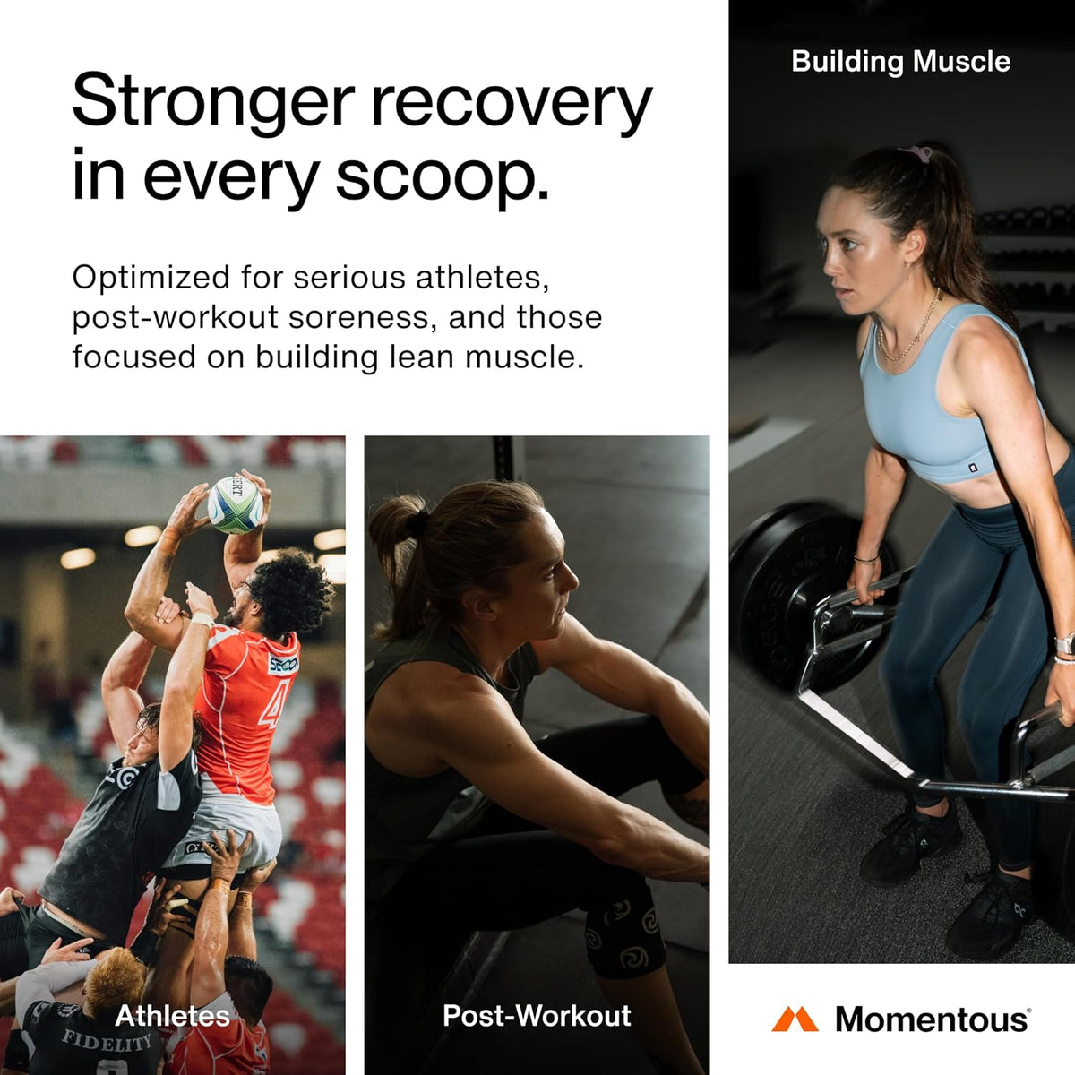 Momentous Grass-Fed Recovery Whey Protein Isolate Powder, 20g, Chocolate