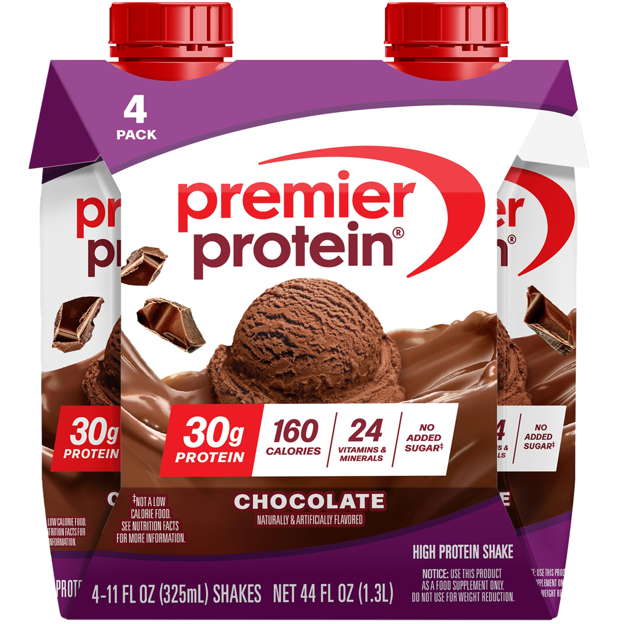 Premier Protein 30g High Protein Shake, Caramel, 4 Pack | 160 Calories, 24 Vitamins & Minerals, No Added Sugar, Supports Muscle Health, Gluten-Free, 11 oz