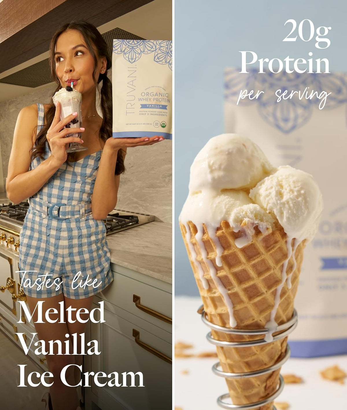 Truvani Organic Whey Protein Powder | Vanilla | 20 Servings