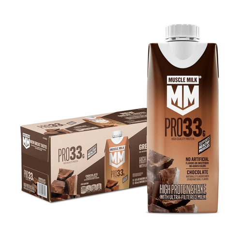 Muscle Milk Pro Liquid High Protein Shake, Chocolate, 11 Fl Oz (Pack of 12) | Ultra Filtered Milk, 33g Protein, 3g Sugar, 200 Calories, No Artificial Flavors, No Artificial Sweeteners, No Added Colors