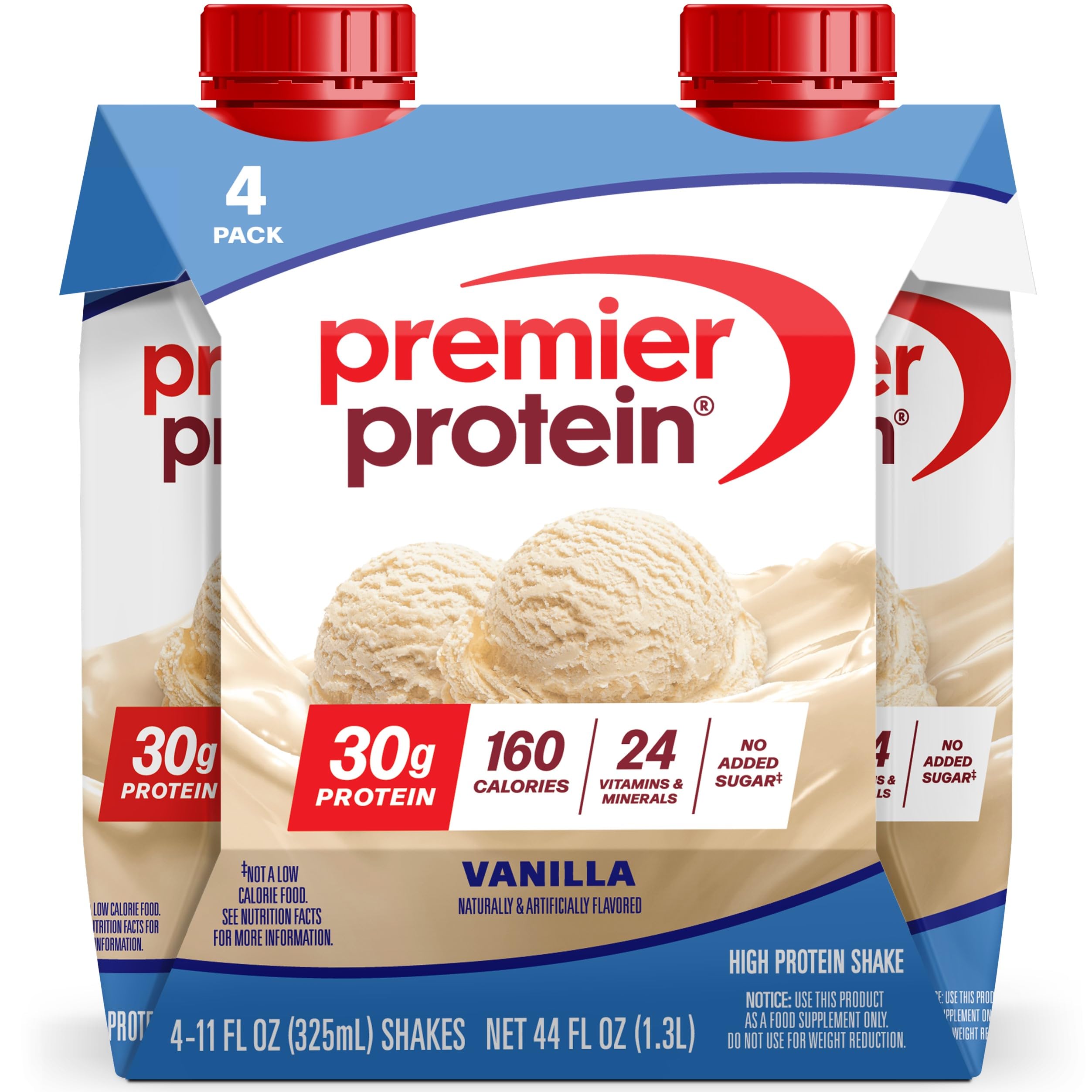 Premier Protein 30g High Protein Shake, Caramel, 4 Pack | 160 Calories, 24 Vitamins & Minerals, No Added Sugar, Supports Muscle Health, Gluten-Free, 11 oz